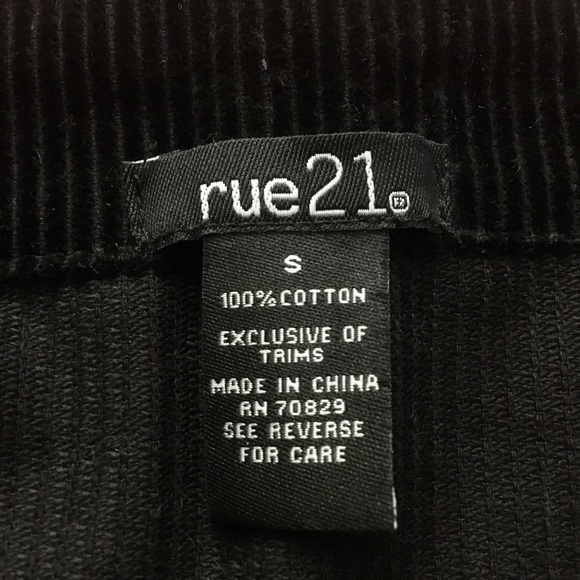 BLACK CORDUROY ZIPPER FRONT SIZE SMALL - Picture 3 of 3